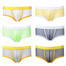 Sexy Gay Men Mesh Sheer Boxer Shorts U Convex Pouch Bokserki Dropped Elastic Waist Gridding See Through Underpants Underwear TIML66 TIML66