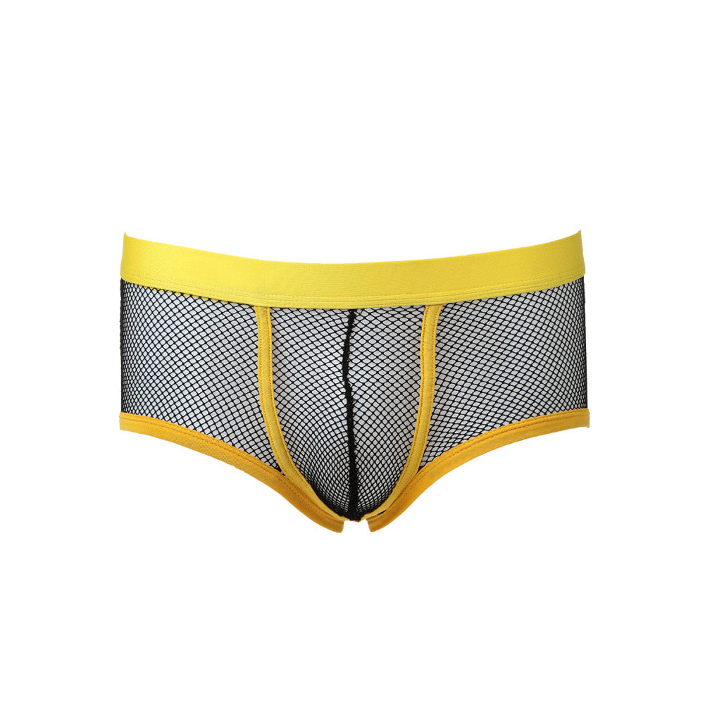 Sexy Gay Men Mesh Sheer Boxer Shorts U Convex Pouch Bokserki Dropped Elastic Waist Gridding See Through Underpants Underwear TIML66 TIML66