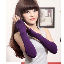 Sexy Lady Women Arm Long Half Fingerless Gloves Sleevelets Knitted Mittens Glove 13 Colors PY6 TIML66