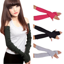 Sexy Lady Women Arm Long Half Fingerless Gloves Sleevelets Knitted Mittens Glove 13 Colors PY6 TIML66