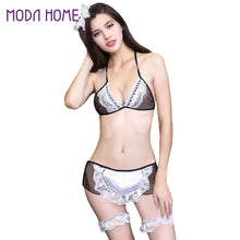 sexy lingerie maid uniform temptation cosplay sheer lace dress sexy underwear nuisette babydoll halter sleepwear for women TIML66