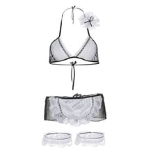 sexy lingerie maid uniform temptation cosplay sheer lace dress sexy underwear nuisette babydoll halter sleepwear for women TIML66