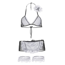 Sexy Lingerie Maid Uniform Temptation Cosplay Sheer Lace Dress Sexy Underwear Nuisette Babydoll Halter Sleepwear  TIML66 TIML66