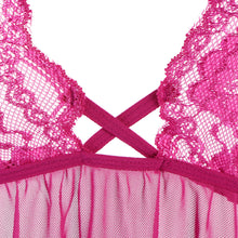 Sexy Lingerie Set Nuisette Babydoll SleepwearThong Open Nightwear Halter Sheer Lace Dress Sous Vetement  TIML66 TIML66