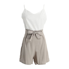 Sexy Women Backless Bodysuit Splice V-Neck Spaghetti Strap Playsuit Casual Short Rompers Zip Side Womans Jumpsuit  TIML66 TIML66