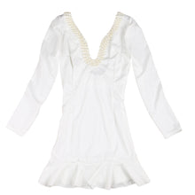 Sexy Women Beading Dress Casual Dresses Deep V Neck Backless Ruffled Hem Slim Novelty Mini Dress Clothing Clubwear TIML66 TIML66