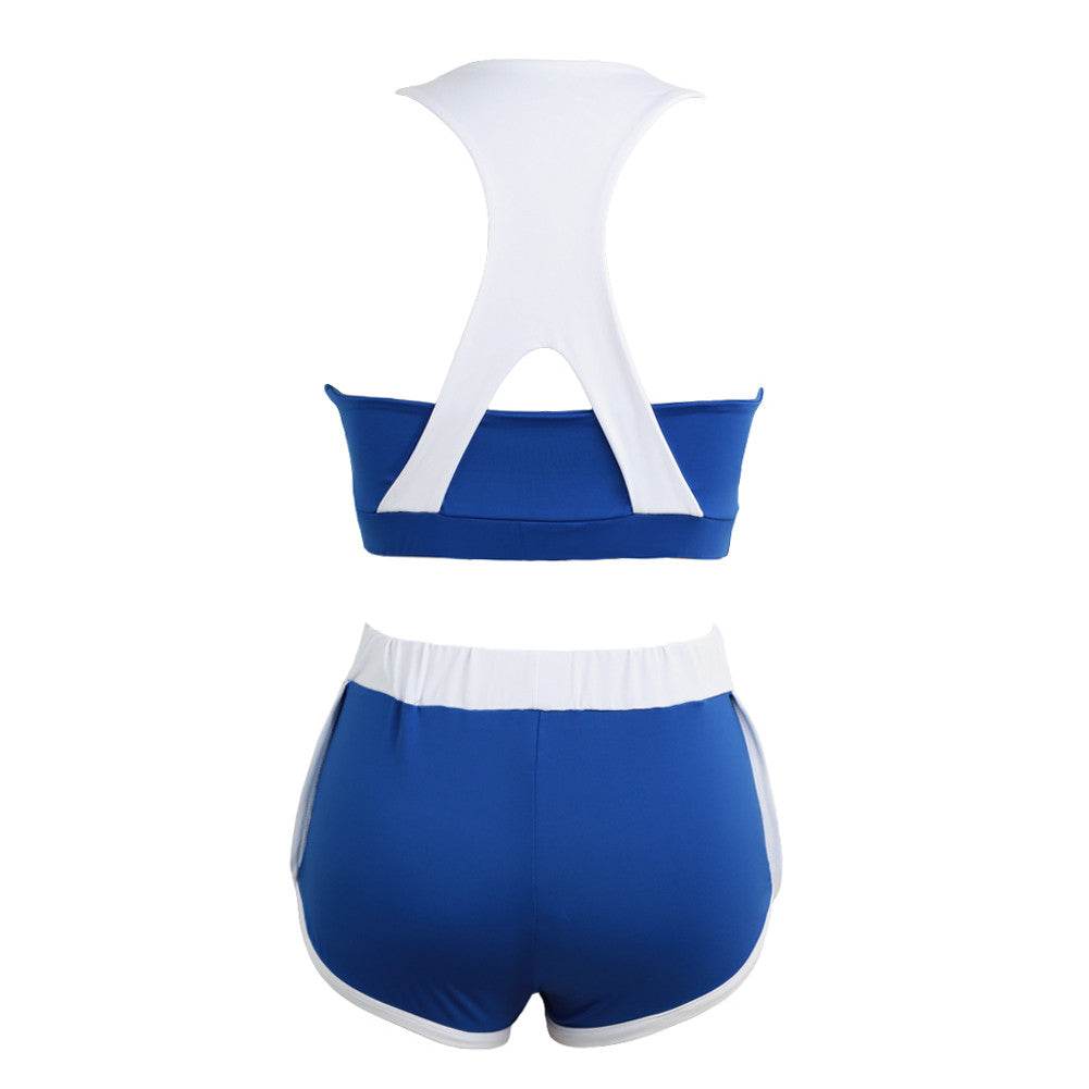 Sexy Women Bra Two-piece Contrast Color Racerback Crop Top Women Vest Shorts Tracksuits Push Up Tops TIML66 TIML66