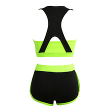 Sexy Women Bra Two-piece Contrast Color Racerback Crop Top Women Vest Shorts Tracksuits Push Up Tops TIML66 TIML66