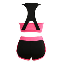 Sexy Women Bra Two-piece Contrast Color Racerback Crop Top Women Vest Shorts Tracksuits Push Up Tops TIML66 TIML66