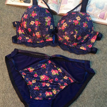 sexy women floral deep v bra brassiere push up underwire bra set underwear TIML66