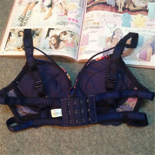 sexy women floral deep v bra brassiere push up underwire bra set underwear TIML66