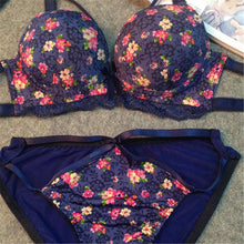 sexy women floral deep v bra brassiere push up underwire bra set underwear TIML66