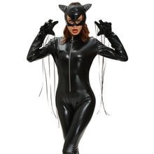 sexy women halloween themed outfits 3pcs sets costume bodycon black elfe jumpsuit long sleeve ghost clothing glove mask cosplay TIML66
