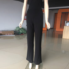 Sexy Women Halter Bodycon Elegant Playsuit Sleeveless Patchwork Black Jumpsuit Romper Trousers Clubwear TIML66