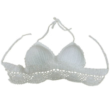 Sexy Women Lace Crochet Crop Top Knitted Bra Halter Boho Beachwear Bikini Camisole Camis Bralette Regata Feminina Black White TIML66 TIML66