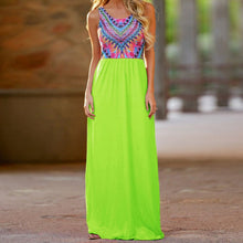 Sexy Sleeveless Flower Print Chiffon Long Dresaxi Casual Beach Dresses Y8 TIML66