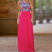 Sexy Sleeveless Flower Print Chiffon Long Dresaxi Casual Beach Dresses Y8 TIML66