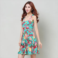 Sexy Women's Floral Sleeveless Short Mini Dress Body-con Casual Beach Sundress TIML66
