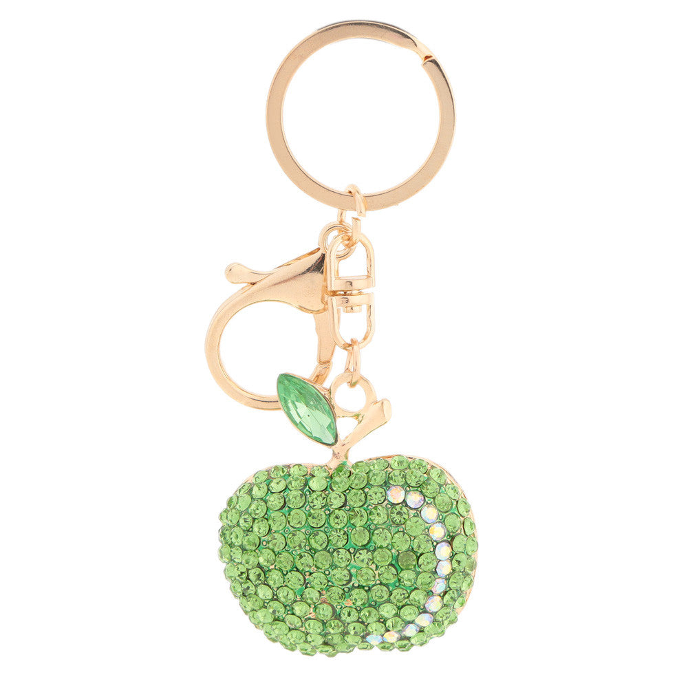 Shining Crystal Rhinestone Cute Fruit Key Ring Zinc Alloy Car Key Chain Purse Bag Charm Accessory Gift TIML66 TIML66