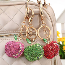 Shining Crystal Rhinestone Cute Fruit Key Ring Zinc Alloy Car Key Chain Purse Bag Charm Accessory Gift TIML66 TIML66
