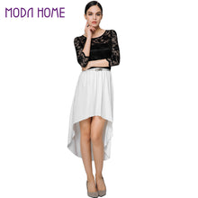 Dress 34 Sleeve Lace Women Mid-Calf Dress Asymmetric Hem Hollow Out Vintage Party Dresses Vestidos TIML66 TIML66