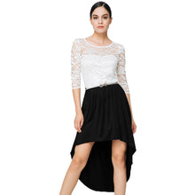 Dress 34 Sleeve Lace Women Mid-Calf Dress Asymmetric Hem Hollow Out Vintage Party Dresses Vestidos TIML66 TIML66