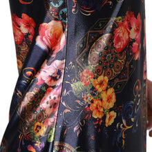 Dress Women Floral Print Halter O Neck Boho Dress Sleeveless Elegant Vintage Spaghetti Strap Slip Beach Dress Black TIML66 TIML66
