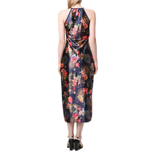 Dress Women Floral Print Halter O Neck Boho Dress Sleeveless Elegant Vintage Spaghetti Strap Slip Beach Dress Black TIML66 TIML66