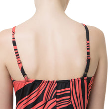 Women Maxi Dress Contrast Stripe Print Color Block Spaghetti Strap Casual Beach Dress Vestidos Orange TIML66 TIML66