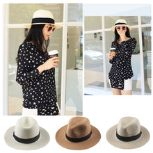 Women Straw Hat Floppy Wide Brim Foldable Sun Hat Beach Holiday Casual Cap WhiteBeigeBrown TIML66 TIML66