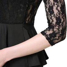 Sexy Women Dress Lace Splice Hollow Out Elegant Office Dress Pleated Evening Party Bodycon Dress Black Vestido TIML66 TIML66