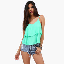 Woman Shirt Sleeveless Spaghetti Strap Sexy Chiffon Women Blouses Ruffles Tops Plus Size Camisetas Mujer XXL TIML66 TIML66