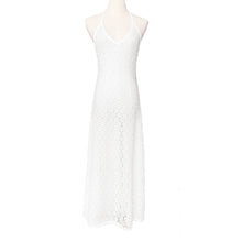 women beach dress elegant floral lace maxi dress vestidos sexy deep v neck sleeveless backless long dresses white TIML66