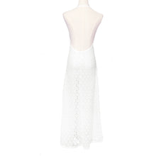 women beach dress elegant floral lace maxi dress vestidos sexy deep v neck sleeveless backless long dresses white TIML66