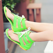 women shoes beach gladiator sandals lace up casual sandalias femininas bohemian pu leather flat heel shoes TIML66