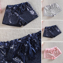 2~ years kids girl sequins shorts short pants tie bow elastic waist trousers TIML66