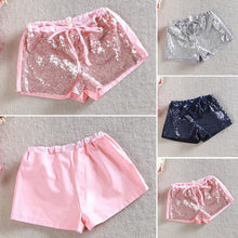 2~ years kids girl sequins shorts short pants tie bow elastic waist trousers TIML66