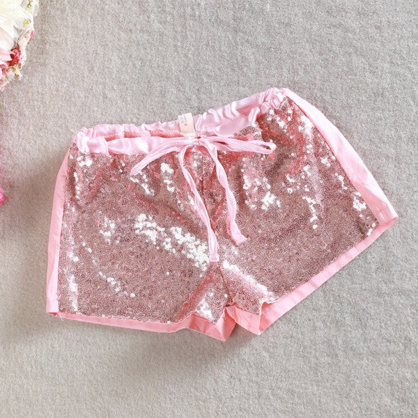 Toddler 2-6 Y Kids Girl Sequins Shorts Short Pants Tie Bow Elastic Waist Trousers PY1 TIML66