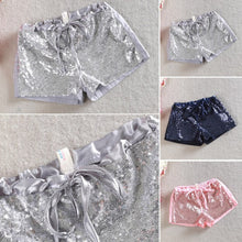 2~ years kids girl sequins shorts short pants tie bow elastic waist trousers TIML66