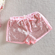 2~ years kids girl sequins shorts short pants tie bow elastic waist trousers TIML66