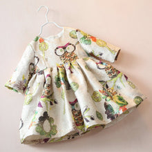 2 years infant baby girls dress half sleeve owl pattern high waist dresses TIML66