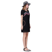 chiffon women dress plus size ribbon elegant party dress short sleeves o neck loose straight offce dress vestido TIML66