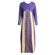 Ukraine Women Muslim Maxi Dress Contrast Color Patchwork Long Sleeve Abaya Kaftan Islamic Indonesia Robe Long Dress  TIML66 TIML66
