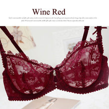 Underwear Women Bra and Panty Set Black Mesh Ultra-thin Plus Size Sexy Lingerie Transparent Lace Bra Set Push Up Brassiere TIML66