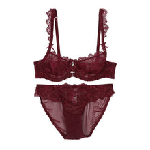 Underwear Women Bra and Panty Set Black Mesh Ultra-thin Plus Size Sexy Lingerie Transparent Lace Bra Set Push Up Brassiere TIML66