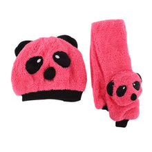Unisex 1-3Y Baby Girls Boys Hats Neckerchief+Beanie Hat and Scarf Set Cartoon Panda Cap New TIML66