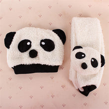 Unisex 1-3Y Baby Girls Boys Hats Neckerchief+Beanie Hat and Scarf Set Cartoon Panda Cap New TIML66