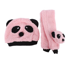 Unisex 1-3Y Baby Girls Boys Hats Neckerchief+Beanie Hat and Scarf Set Cartoon Panda Cap New TIML66