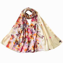 vintage silk scarf women scarves shawls ladies rose feather butterfly printed soft pashmina femme TIML66