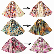 vintage silk scarf women scarves shawls ladies rose feather butterfly printed soft pashmina femme TIML66